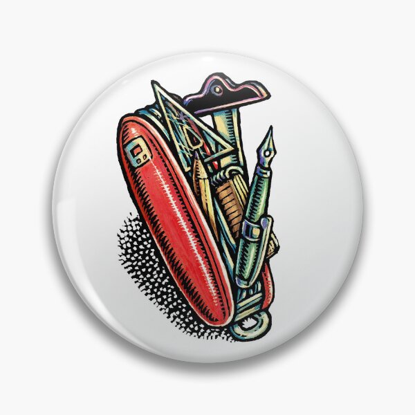 Item preview, Red Swiss army knife with t-square, triangle, pen and pencil to illustrate multitalented designers designed and sold by LisaHaney.