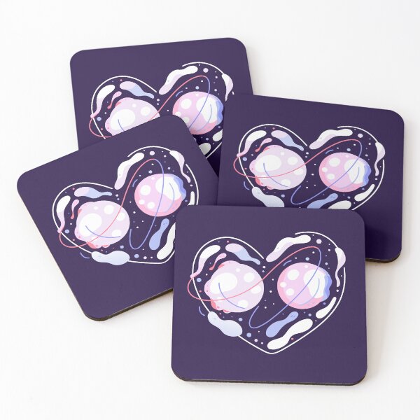 Item preview, Tiny Love Planets – Romantic Galaxy Heart Sticker designed and sold by inkfusionhub99.