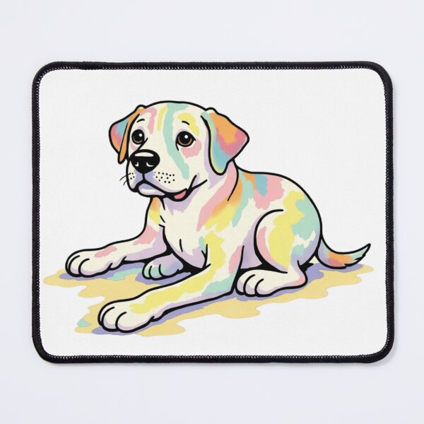 Item preview, Rainbow golden retriever puppy dog vibrant designed and sold by Prints by Mat.