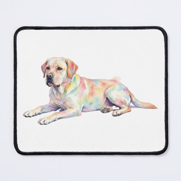Item preview, labrador retriever rainbow colorful lying down vibrant designed and sold by Prints by Mat.