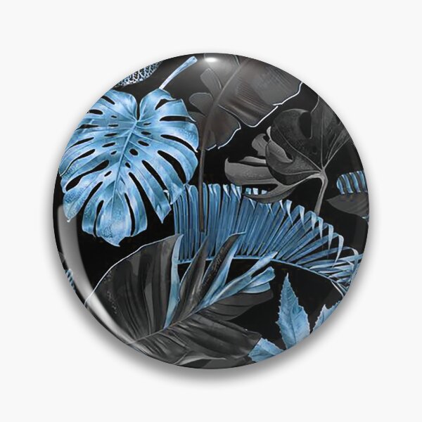 Item preview, Dark Tropical Leaves Seamless Pattern – Teal Blue & Black Botanical Design designed and sold by 555Design.