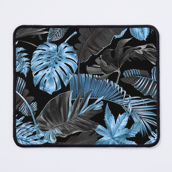 Item preview, Dark Tropical Leaves Seamless Pattern – Teal Blue & Black Botanical Design designed and sold by 555Design.