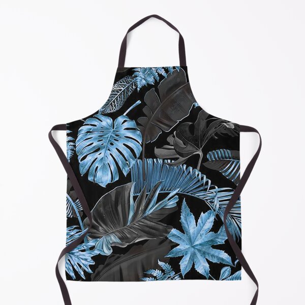 Item preview, Dark Tropical Leaves Seamless Pattern – Teal Blue & Black Botanical Design designed and sold by 555Design.