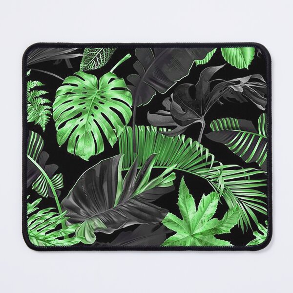 Item preview, Dark Tropical Leaves Seamless Pattern – Green & Black Botanical Design designed and sold by 555Design.