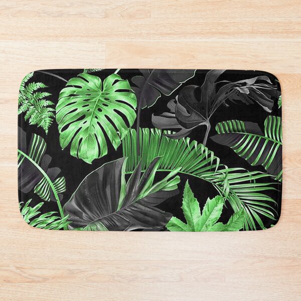 Item preview, Dark Tropical Leaves Seamless Pattern – Green & Black Botanical Design designed and sold by 555Design.