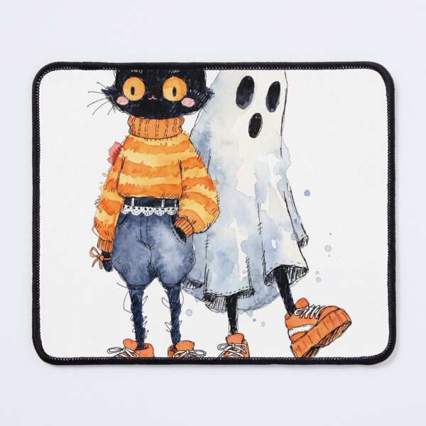 Item preview, Black cat and ghost designed and sold by HegArt23.