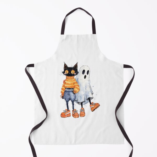 Item preview, Black cat and ghost designed and sold by HegArt23.