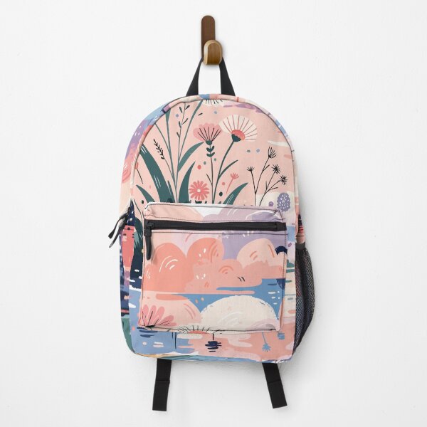 Item preview, Sunset Flower Field – Impressionist Landscape Aesthetic Sticker designed and sold by inkfusionhub99.