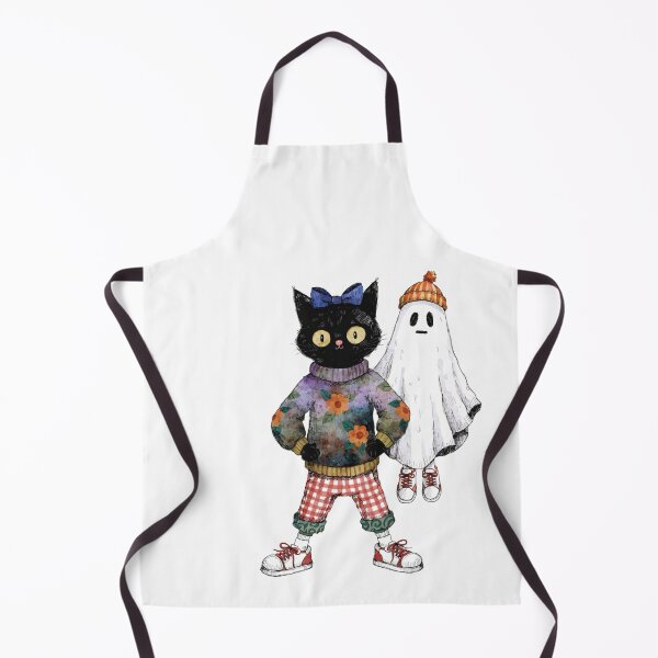 Item preview, Black cat and ghost designed and sold by HegArt23.