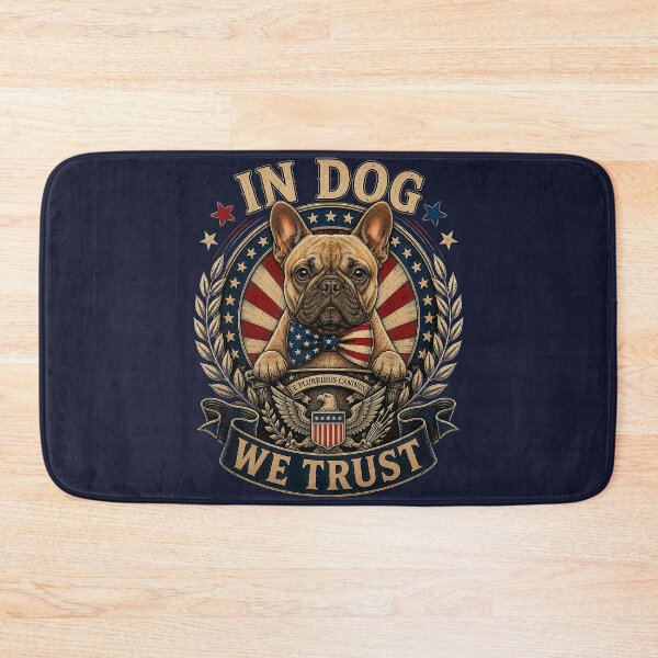 Item preview, In Dog We Trust Patriotic French Bulldog American Flag designed and sold by PetsArt.
