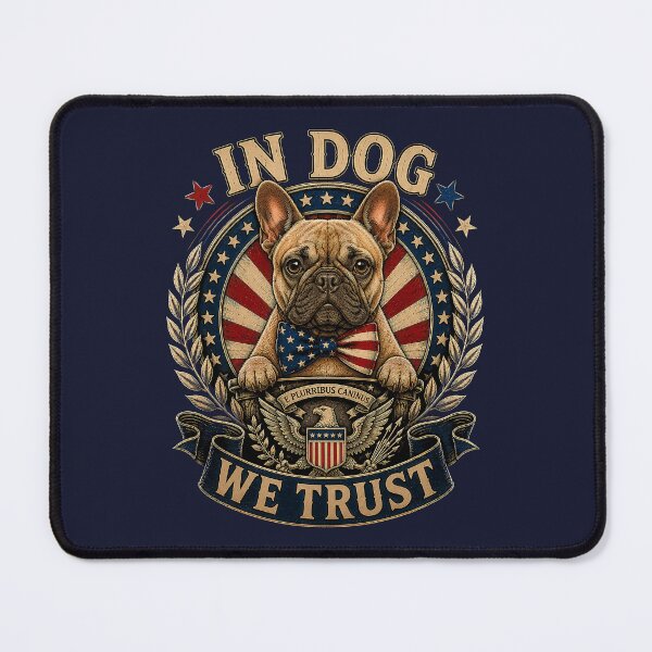 Item preview, In Dog We Trust Patriotic French Bulldog American Flag designed and sold by PetsArt.
