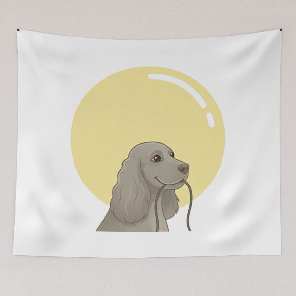 Item preview, Spaniel Dog Huge Yellow Balloon Muted designed and sold by Prints by Mat.