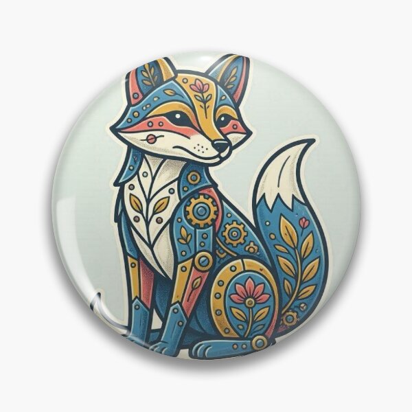 Item preview, Ornate Folk Art Fox Illustration Print designed and sold by EmylDesigns.