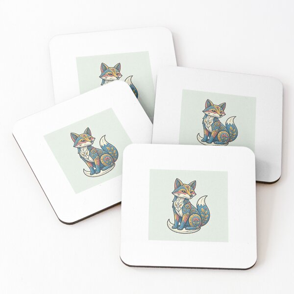 Item preview, Ornate Folk Art Fox Illustration Print designed and sold by EmylDesigns.