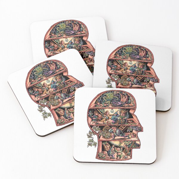 Item preview, house shaped like a head with rooms symbolizing intrusive unconscious thoughts that may influence decisions designed and sold by LisaHaney.