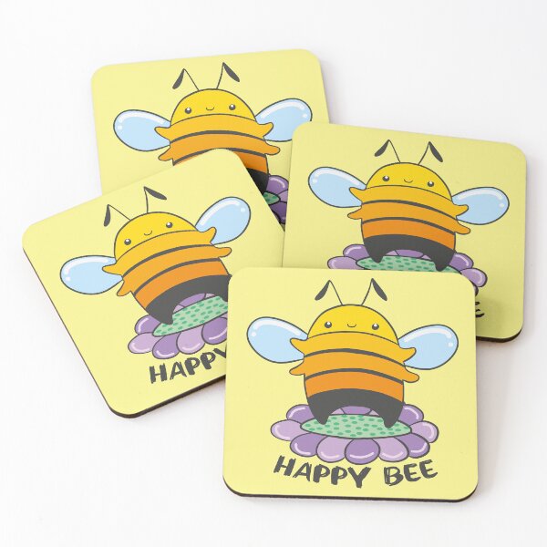 Item preview, Cute happy bee in a flower designed and sold by Konopikyu.