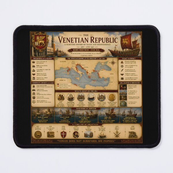 Item preview, The Venetian Republic Map Poster | Venice Historical Descriptive Educational Map designed and sold by RockyLambda.
