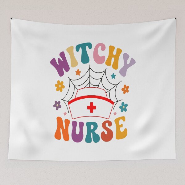 Item preview, Witchy Nurse Retro Halloween Groovy Nursing Professional Gift designed and sold by Glotify.
