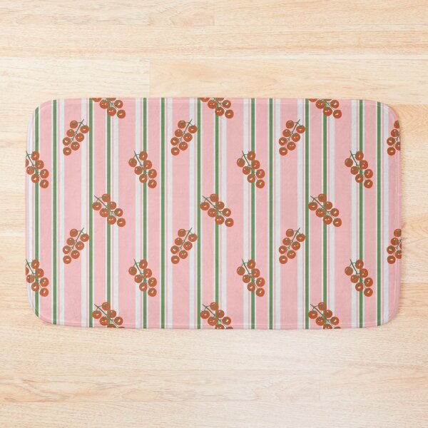 Item preview, Cherry Tomato Vine Stripe Pattern Pink Green Kitchen Design designed and sold by Patterns & Love .