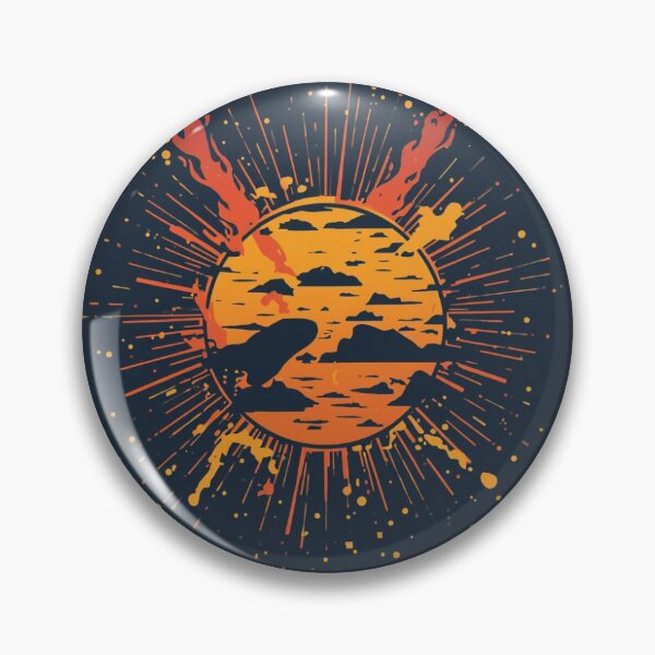 Item preview, Retro Graphic Sunset and Ocean Wave Illustration designed and sold by EmylDesigns.