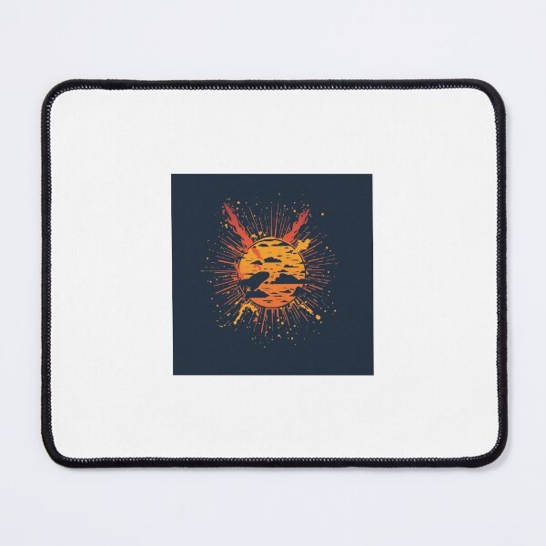 Item preview, Retro Graphic Sunset and Ocean Wave Illustration designed and sold by EmylDesigns.