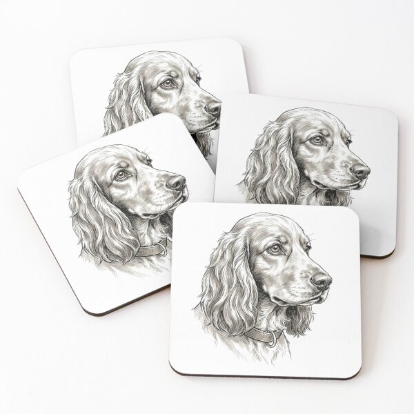 Item preview, Continuous Line Cocker Spaniel Dog on White Background designed and sold by Prints by Mat.