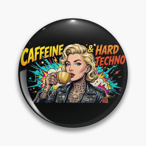 Item preview, Caffeine And Hard Techno Underground Rave Girl designed and sold by SPAZE-Typo.