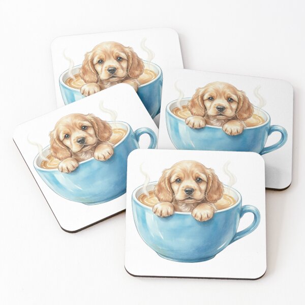 Item preview, Cocker Spaniel Dog in Blue Coffee Teacup Circle designed and sold by Prints by Mat.