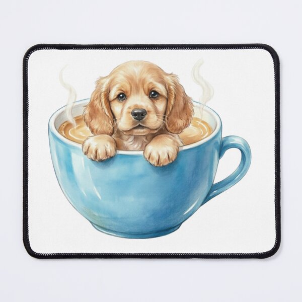 Item preview, Cocker Spaniel Dog in Blue Coffee Teacup Circle designed and sold by Prints by Mat.