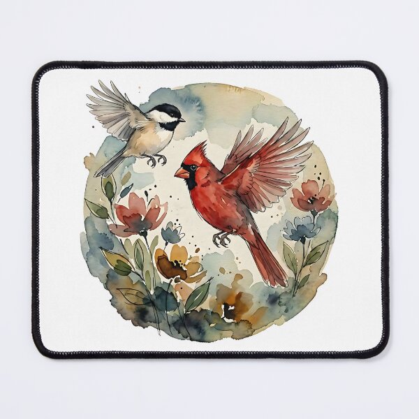 Item preview, Watercolor Chickadee and Cardinal Design designed and sold by Wild Creative Art.