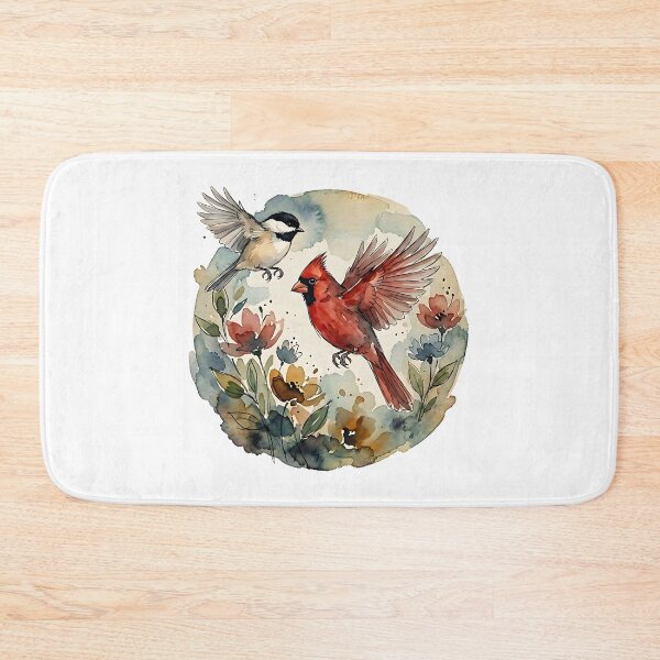 Item preview, Watercolor Chickadee and Cardinal Design designed and sold by Wild Creative Art.
