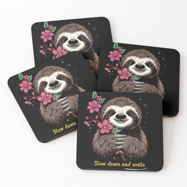 Item preview, Slow Down and Smile Sloth designed and sold by funny things random.