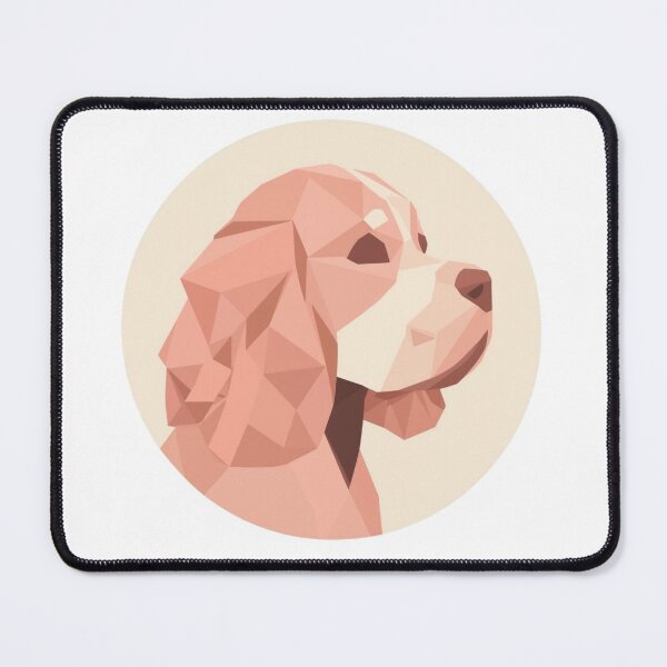 Item preview, Cute Cocker Spaniel Dog Low Poly Geometric Peach Pink Circle designed and sold by Prints by Mat.