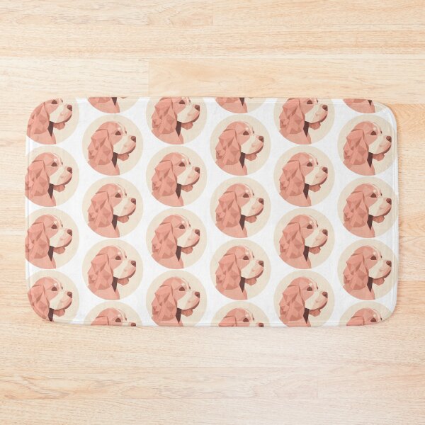 Item preview, Cute Cocker Spaniel Dog Low Poly Geometric Peach Pink Circle designed and sold by Prints by Mat.