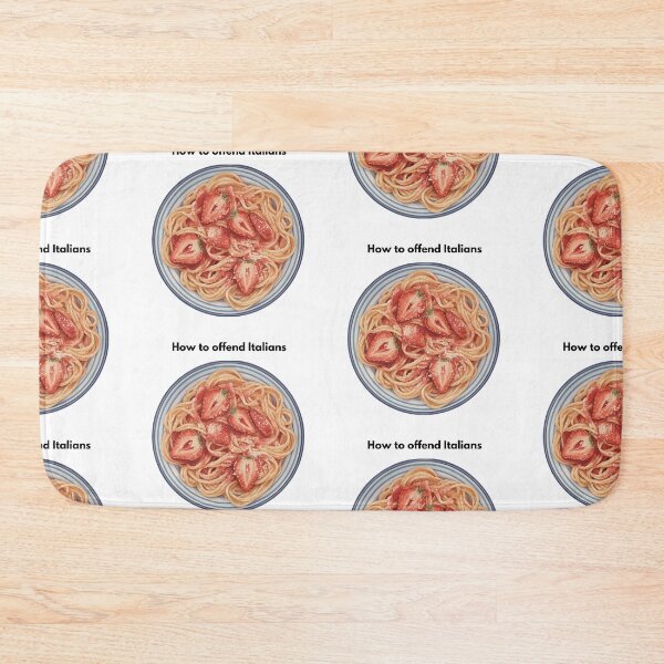 Item preview, How to Offend Italians in One Picture - Strawberry Pasta Meme designed and sold by Hey Golden Fly.