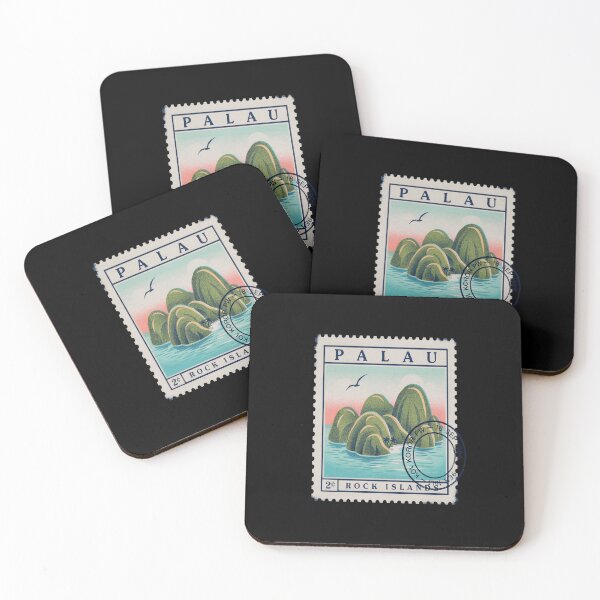 Item preview, Koror Palau Coastal Postage Stamp Retro Travel Sticker designed and sold by stickercuffs.
