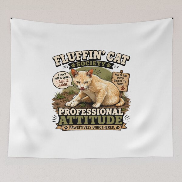 Item preview, Funny Cat Lover Shirt – Fluffin' Cat Society Professional Attitude | Sarcastic Cat Quote Gift for Cat Owners designed and sold by Backyard Patrol Cat.