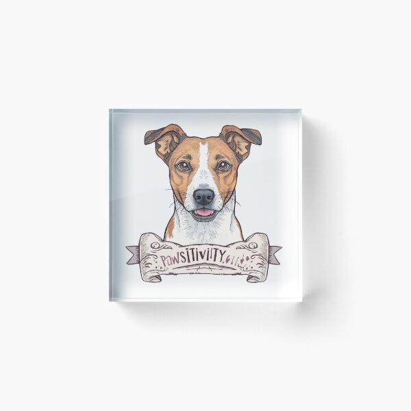 Item preview, Jack Russell Terrier dog pawsitivity ribbon vintage profile designed and sold by Prints by Mat.