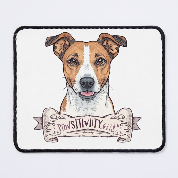 Item preview, Jack Russell Terrier dog pawsitivity ribbon vintage profile designed and sold by Prints by Mat.