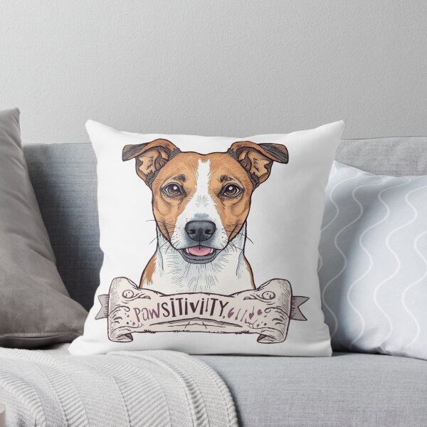 Item preview, Jack Russell Terrier dog pawsitivity ribbon vintage profile designed and sold by Prints by Mat.