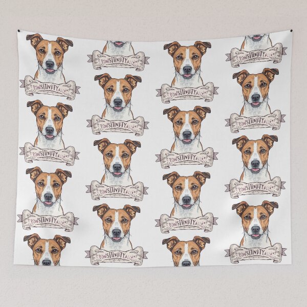 Item preview, Jack Russell Terrier dog pawsitivity ribbon vintage profile designed and sold by Prints by Mat.