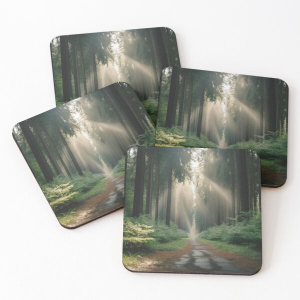 Item preview, Sunlit Forest Path with Tall Trees Photography designed and sold by Gabe1983.