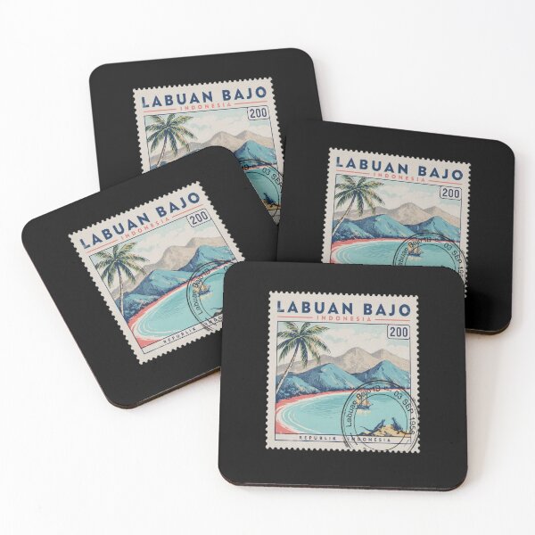 Item preview, Labuan Bajo Indonesia Coastal Postage Stamp Travel Sticker designed and sold by stickercuffs.