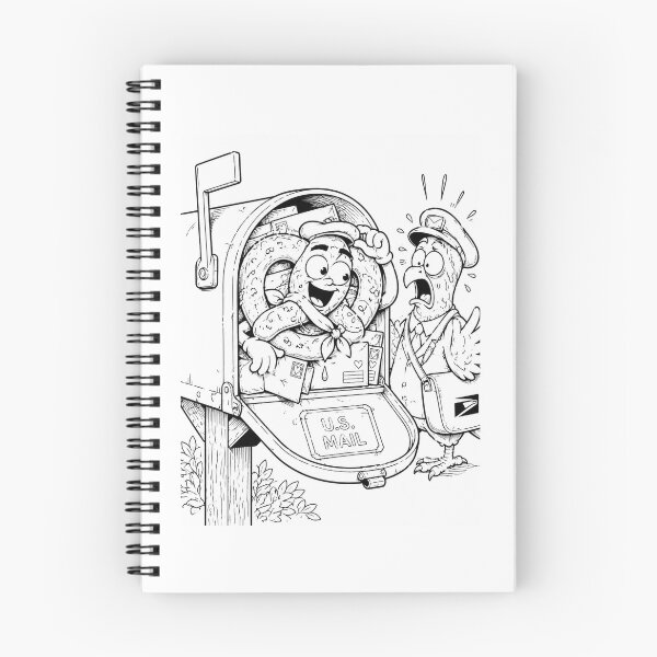 Item preview, Special Delivery Bagel Funny Mailbox Cartoon Postal Humor designed and sold by ComedyInkFactor.