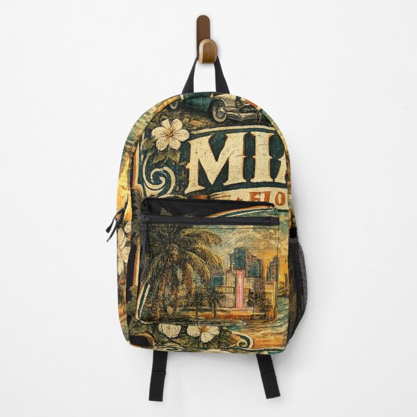 Item preview, Vintage Miami Florida Coastal Skyline designed and sold by ButterflyHolly Resource.
