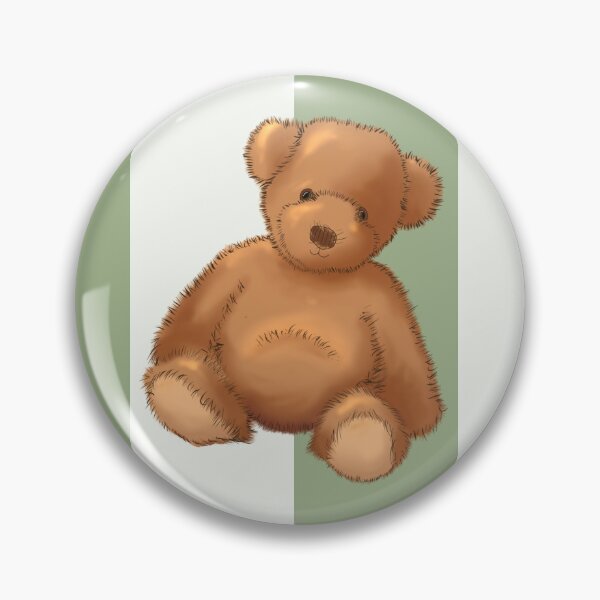 Item preview, Teddy bear on soft sage green stripe designed and sold by OhNoNotAgain42.