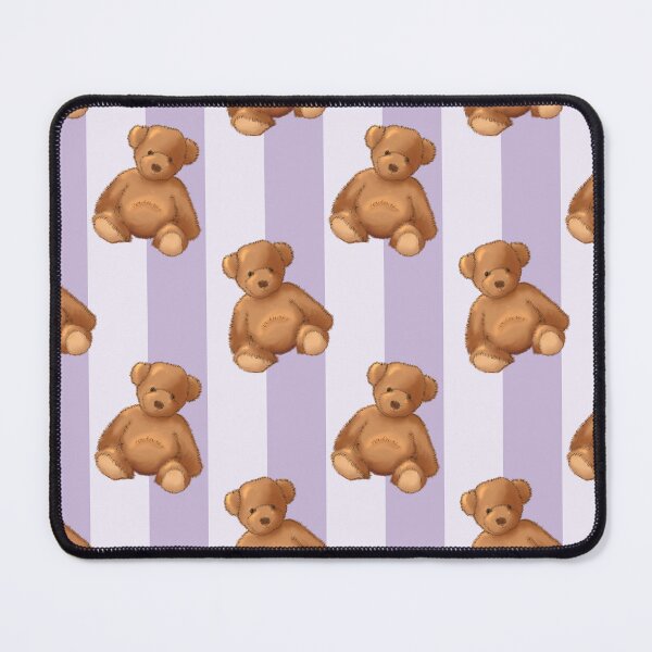 Item preview, Teddy bear on soft lavender stripe designed and sold by OhNoNotAgain42.