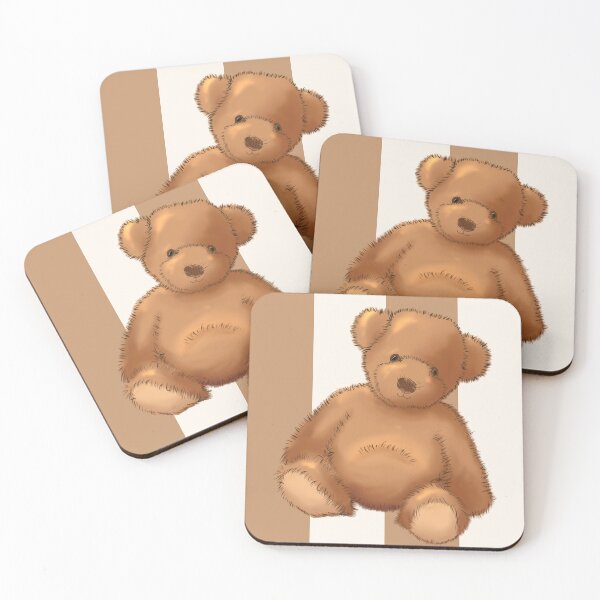 Item preview, Teddy bear on soft brown stripe designed and sold by OhNoNotAgain42.