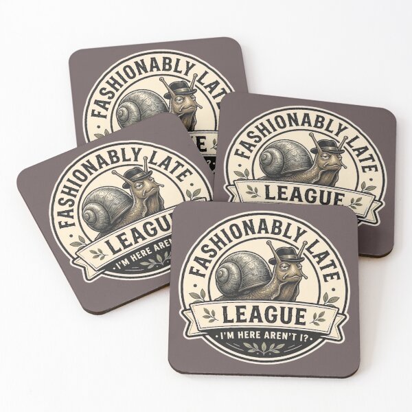 Item preview, Fashionably Late League T-Shirt - I'm Here Aren't I? Snail Vintage Badge Logo Design  designed and sold by Halejo68.