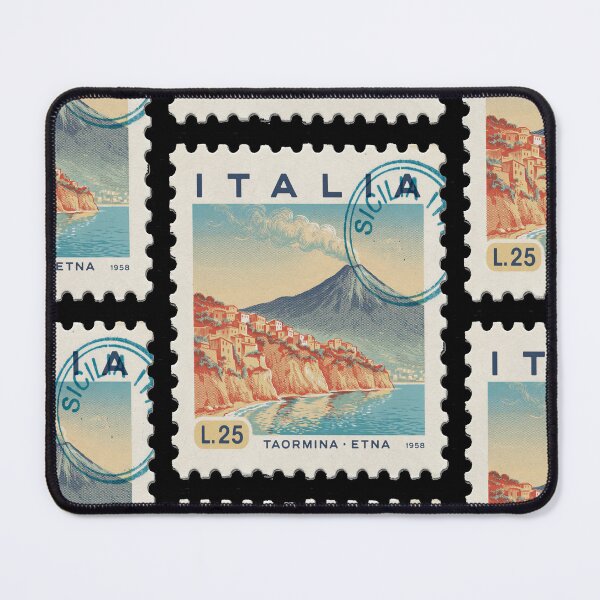 Item preview, Sicily Italy Coastal Postage Stamp Retro Travel Sticker designed and sold by stickercuffs.